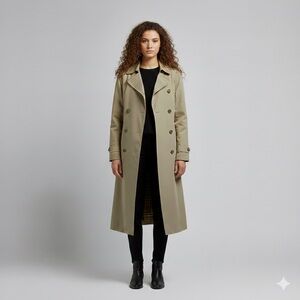 Vintage Burberry Khaki Light Trench Coat - 38R / L-XL